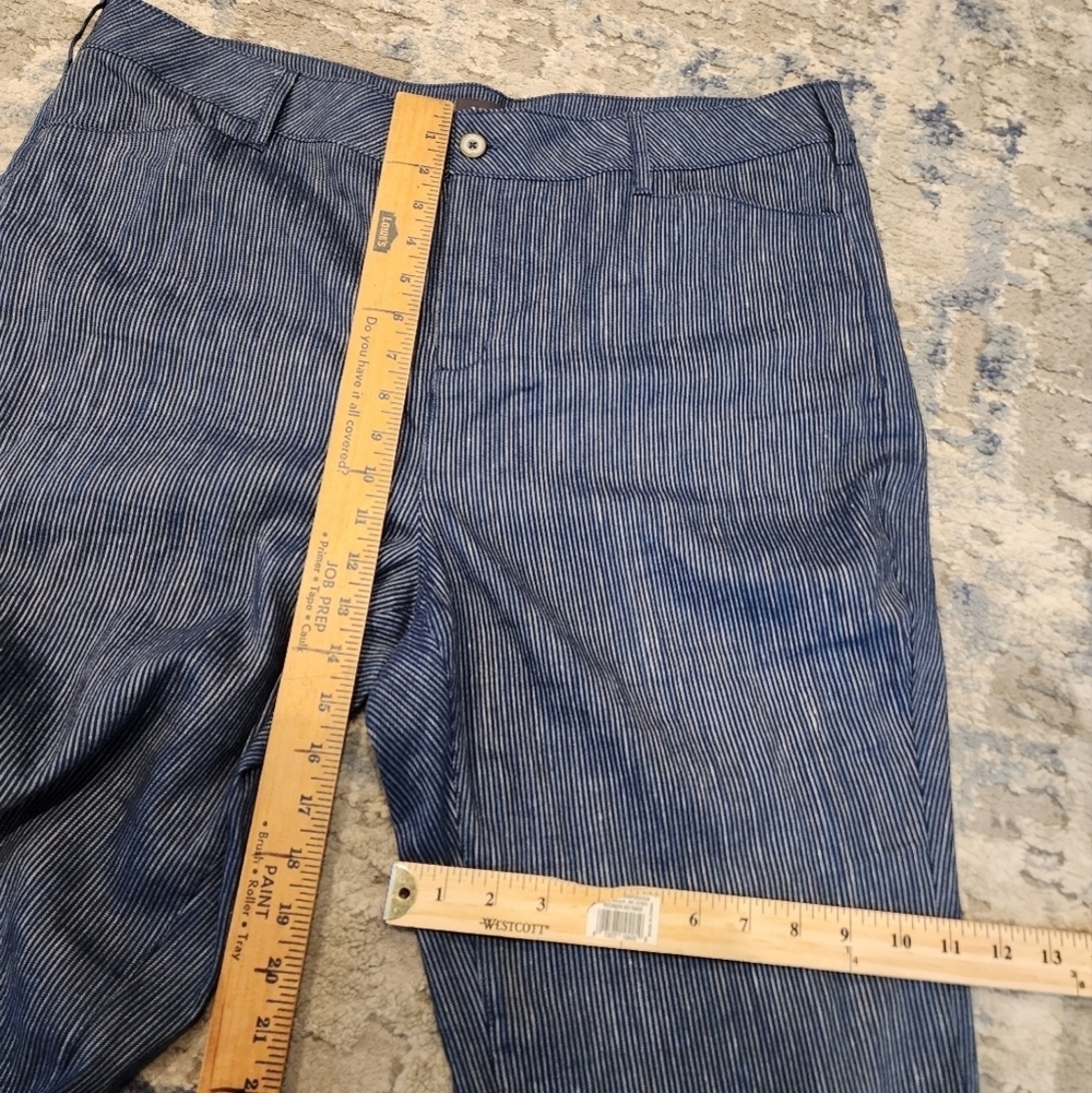 NYDJ Linen Blend Blue Stripe Pants Lift×Tuck Women's Size 16 - Picture 15 of 16